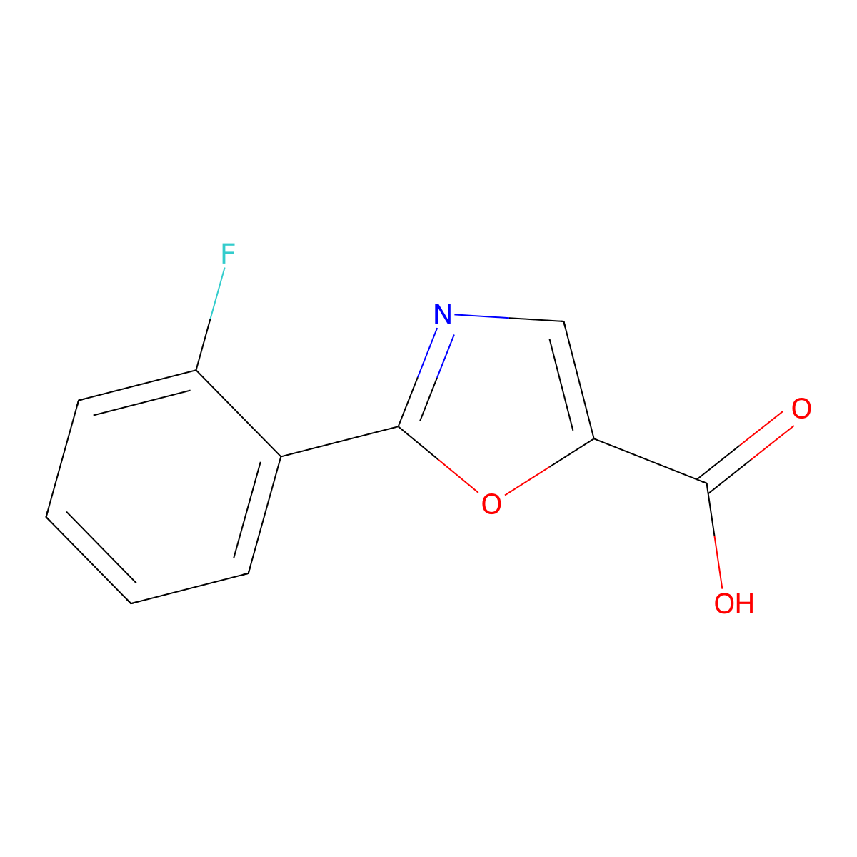 2-(2-Fluorophenyl)-1,3-oxazole-5-carboxylic acid molecular structure, CAS 1083424-05-8