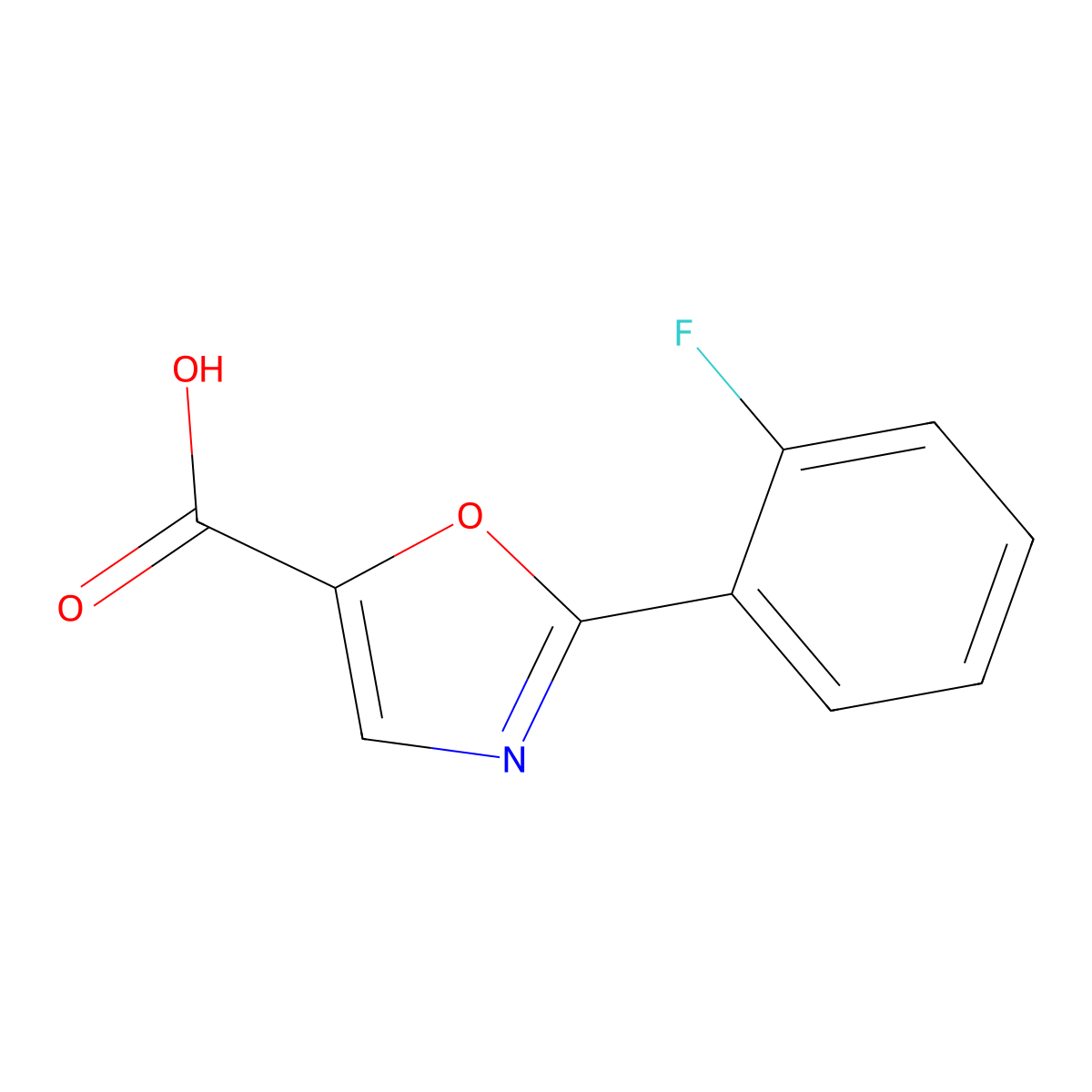 2-(2-Fluorophenyl)-1,3-oxazole-5-carboxylic acid molecular structure, CAS 1083424-05-8