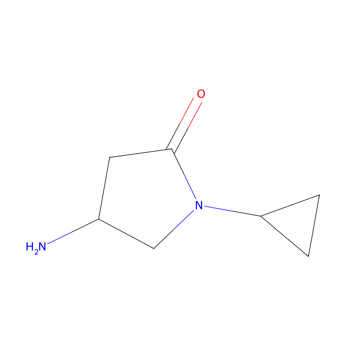 4-Amino-1-cyclopropylpyrrolidin-2-one molecular structure, CAS 1083424-06-9