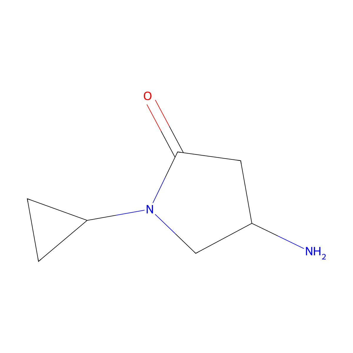 4-Amino-1-cyclopropylpyrrolidin-2-one molecular structure, CAS 1083424-06-9