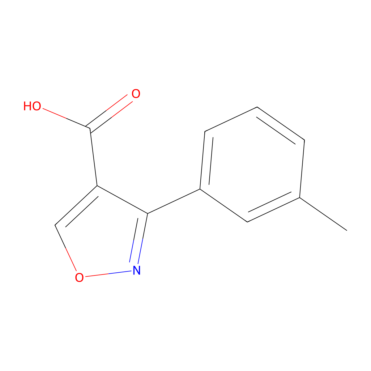 3-(3-Methylphenyl)-1,2-oxazole-4-carboxylic acid molecular structure, CAS 1083424-20-7