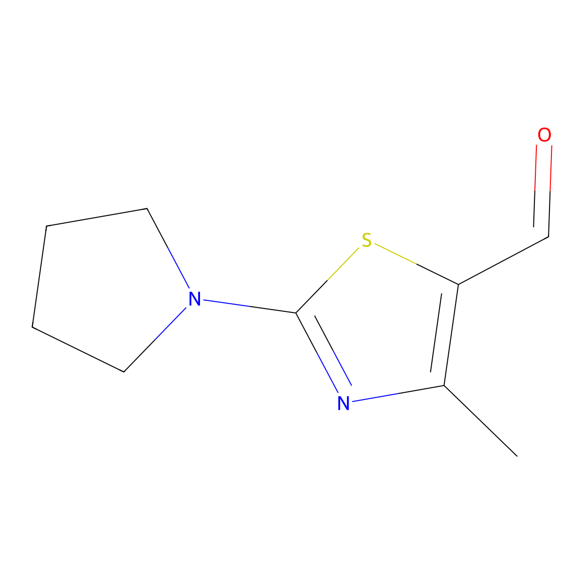 4-Methyl-2-pyrrolidin-1-yl-thiazole-5-carbaldehyde molecular structure, CAS 1083424-32-1