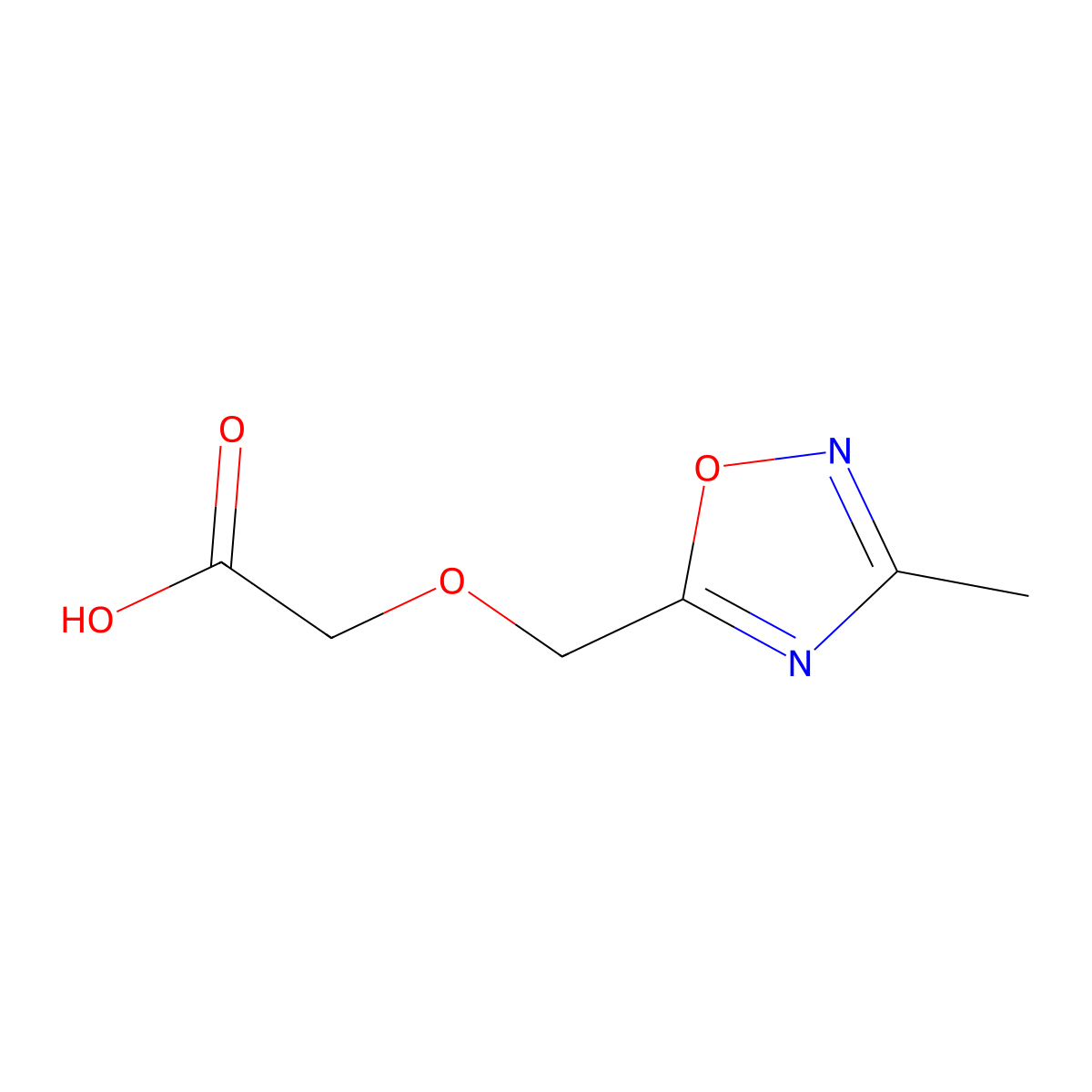 2-[(3-Methyl-1,2,4-oxadiazol-5-yl)methoxy]acetic acid molecular structure, CAS 1083424-35-4