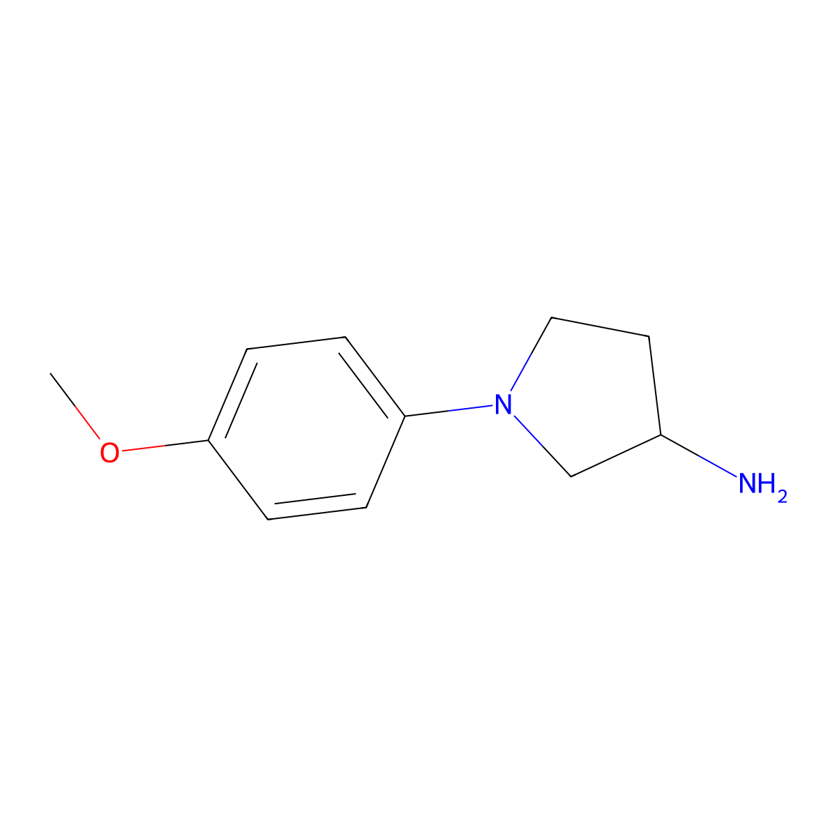 1-(4-Methoxyphenyl)pyrrolidin-3-amine molecular structure, CAS 1083424-44-5