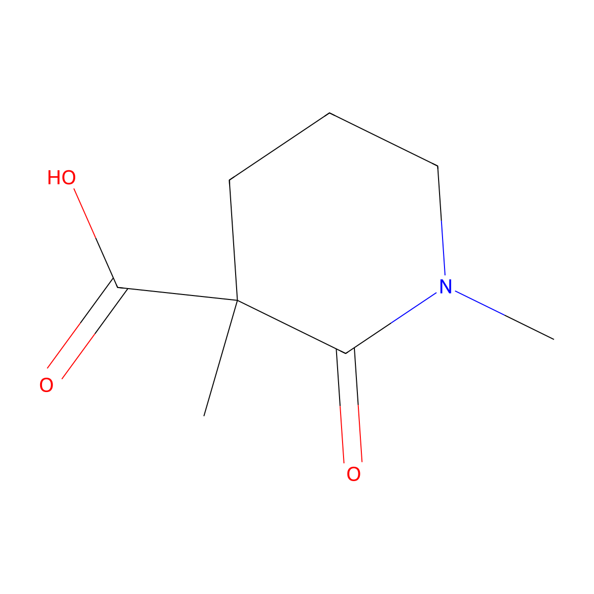 1,3-Dimethyl-2-oxopiperidine-3-carboxylic acid molecular structure, CAS 1083424-47-8