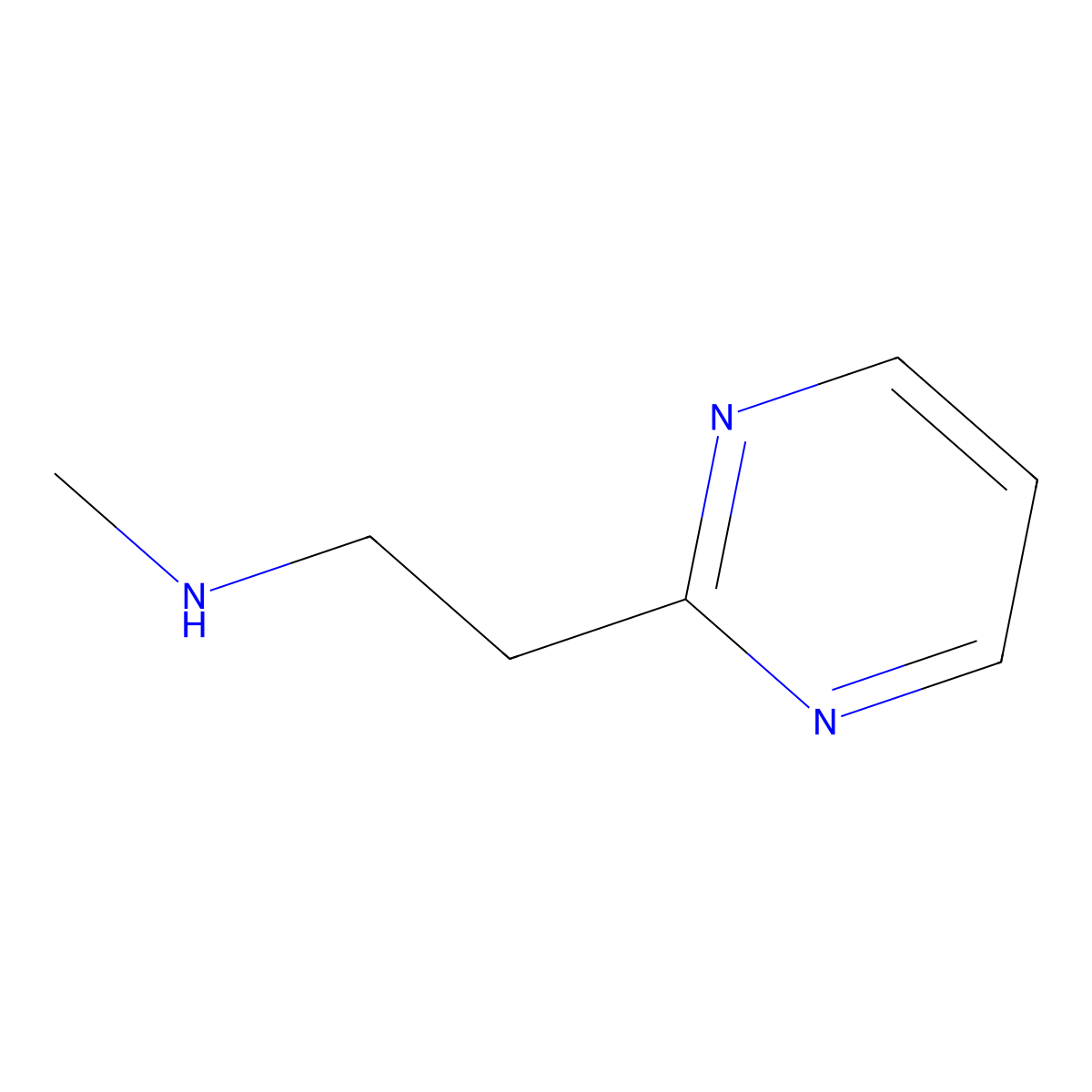 N-Methyl-2-(pyrimidin-2-yl)ethanamine molecular structure, CAS 1083424-53-6