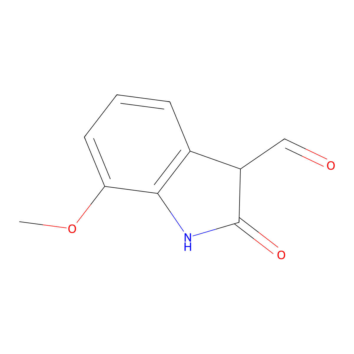 7-Methoxy-2-oxoindoline-3-carbaldehyde molecular structure, CAS 1083424-57-0