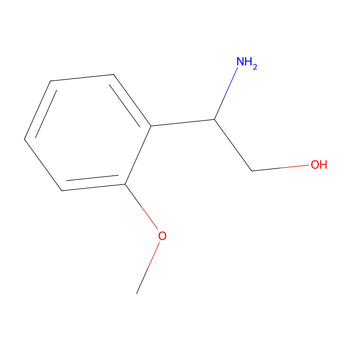 2-Amino-2-(2-methoxyphenyl)ethanol molecular structure, CAS 108343-90-4