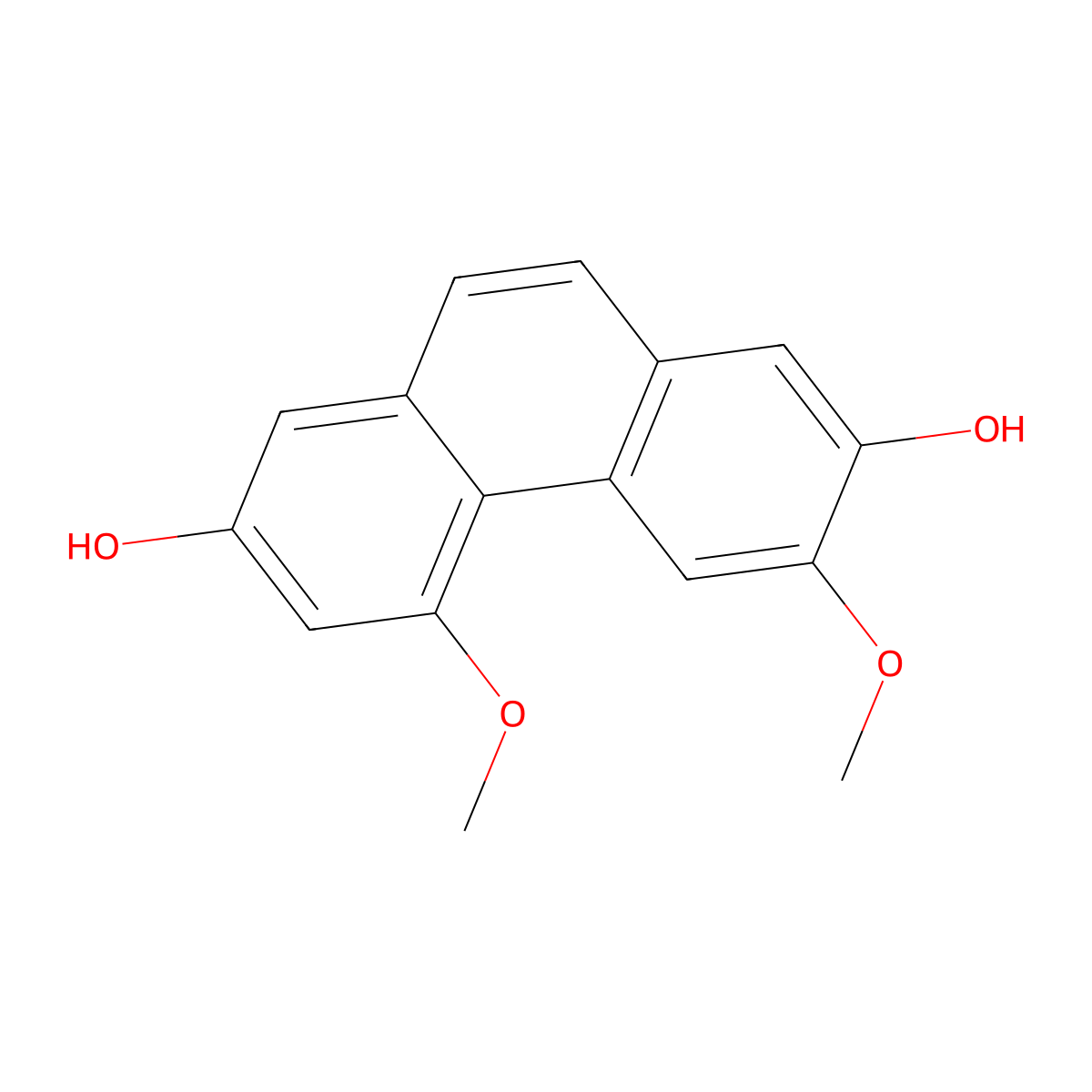 2,7-Dihydroxy-4,6-dimethoxyphenanthrene molecular structure, CAS 108352-70-1