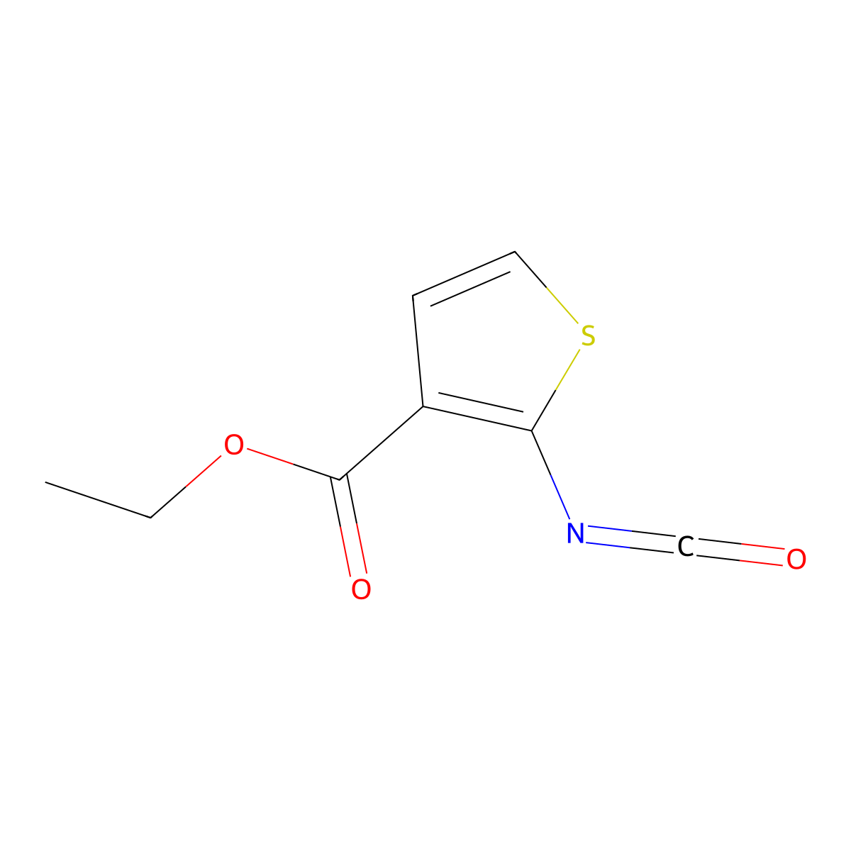 Ethyl 2-isocyanatothiophene-3-carboxylate molecular structure, CAS 108354-67-2