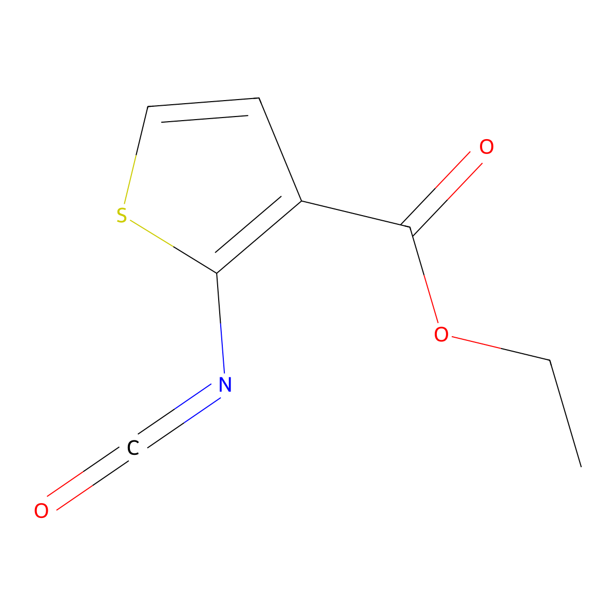 Ethyl 2-isocyanatothiophene-3-carboxylate molecular structure, CAS 108354-67-2