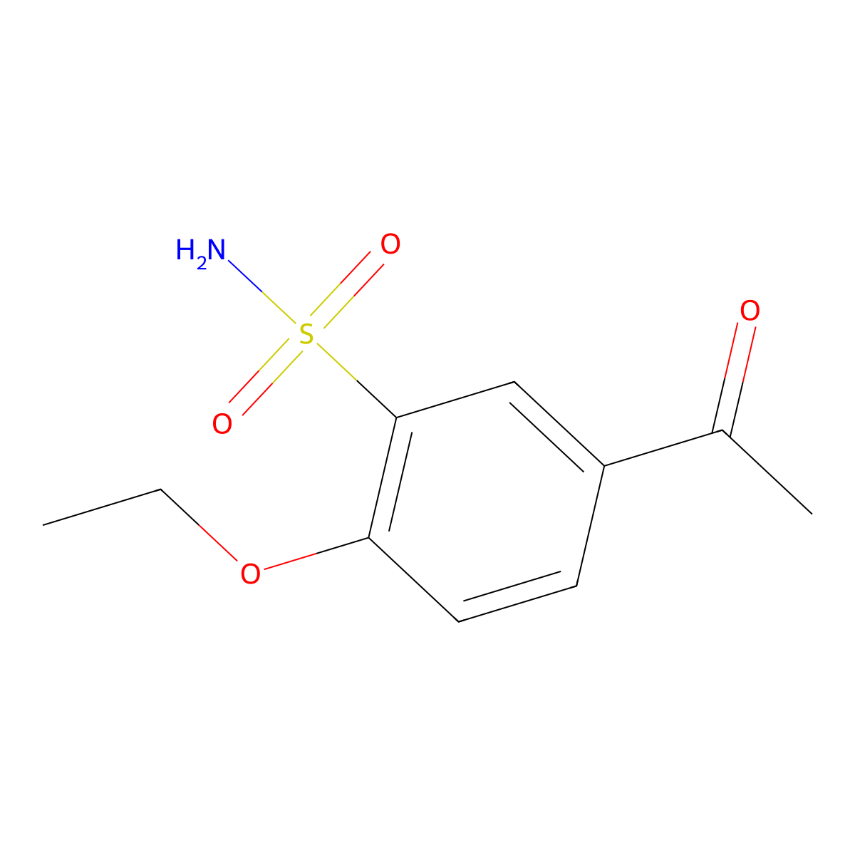 5-Acetyl-2-ethoxybenzene-1-sulfonamide molecular structure, CAS 108356-41-8