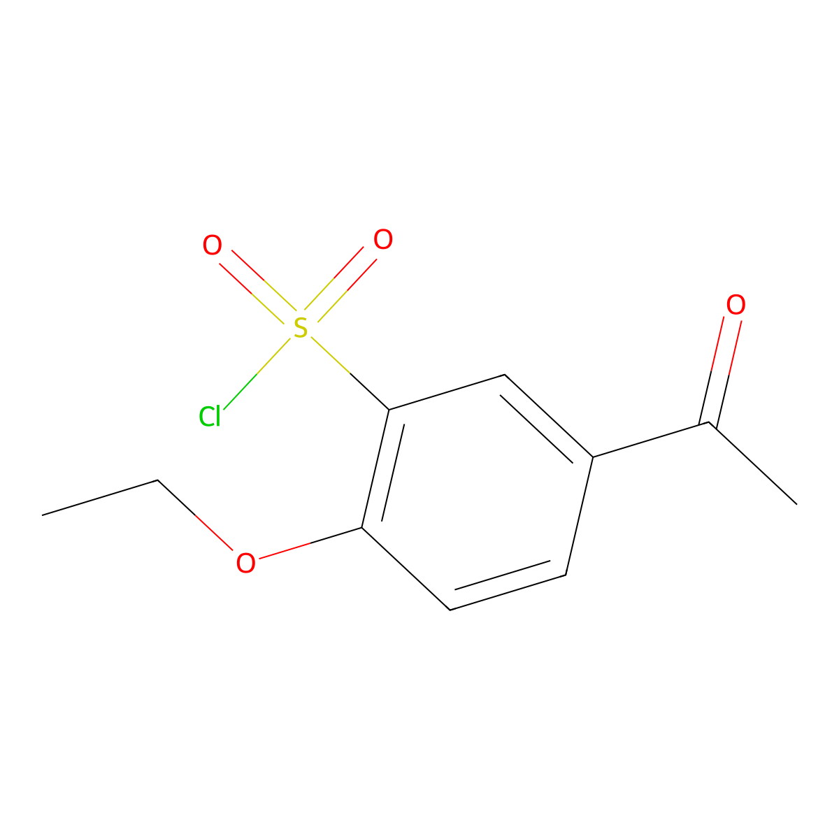 5-Acetyl-2-ethoxybenzene-1-sulfonyl chloride molecular structure, CAS 108356-42-9