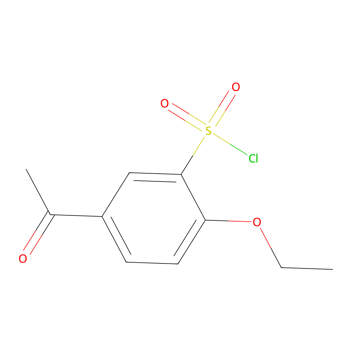 5-Acetyl-2-ethoxybenzene-1-sulfonyl chloride molecular structure, CAS 108356-42-9