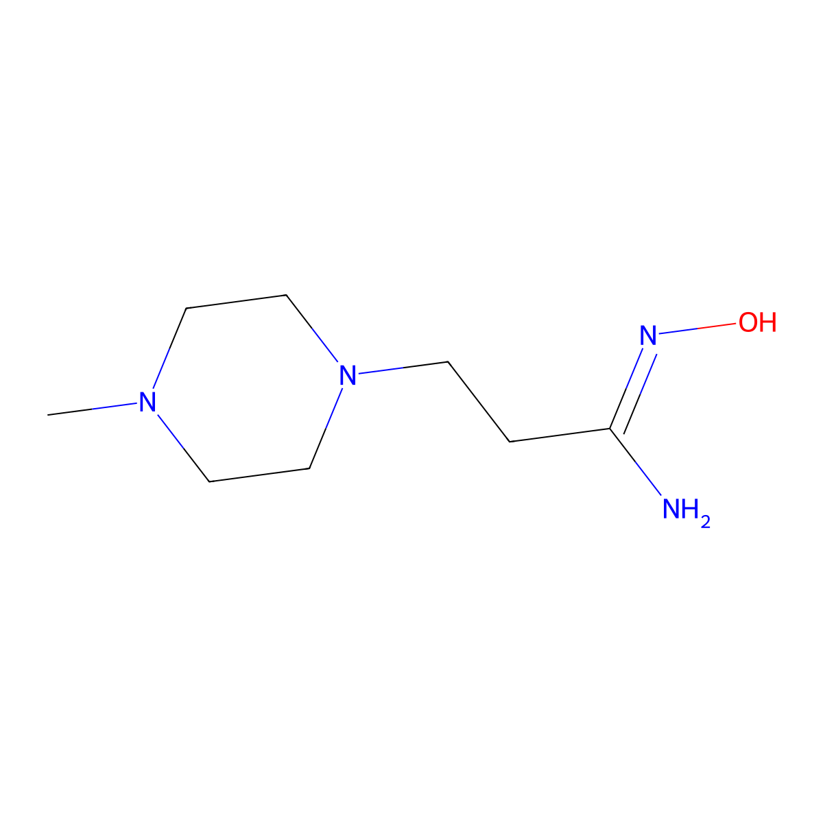 (1Z)-N'-Hydroxy-3-(4-methyl-1-piperazinyl)propanimidamide molecular structure, CAS 108372-23-2
