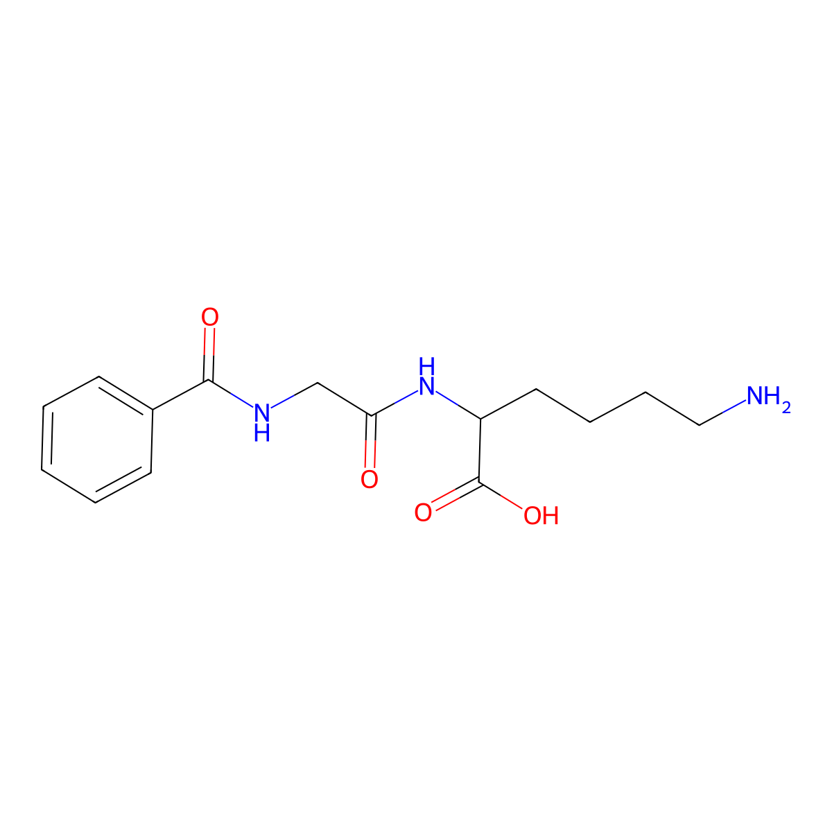 n-Benzoylglycyllysine molecular structure, CAS 108392-04-7