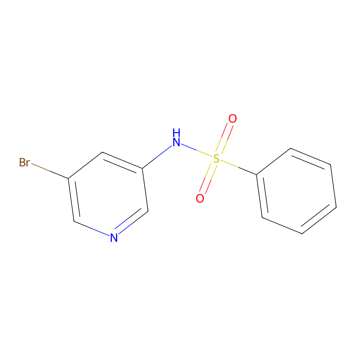 N-(5-bromopyridin-3-yl)benzenesulfonamide molecular structure, CAS 1084-12-4