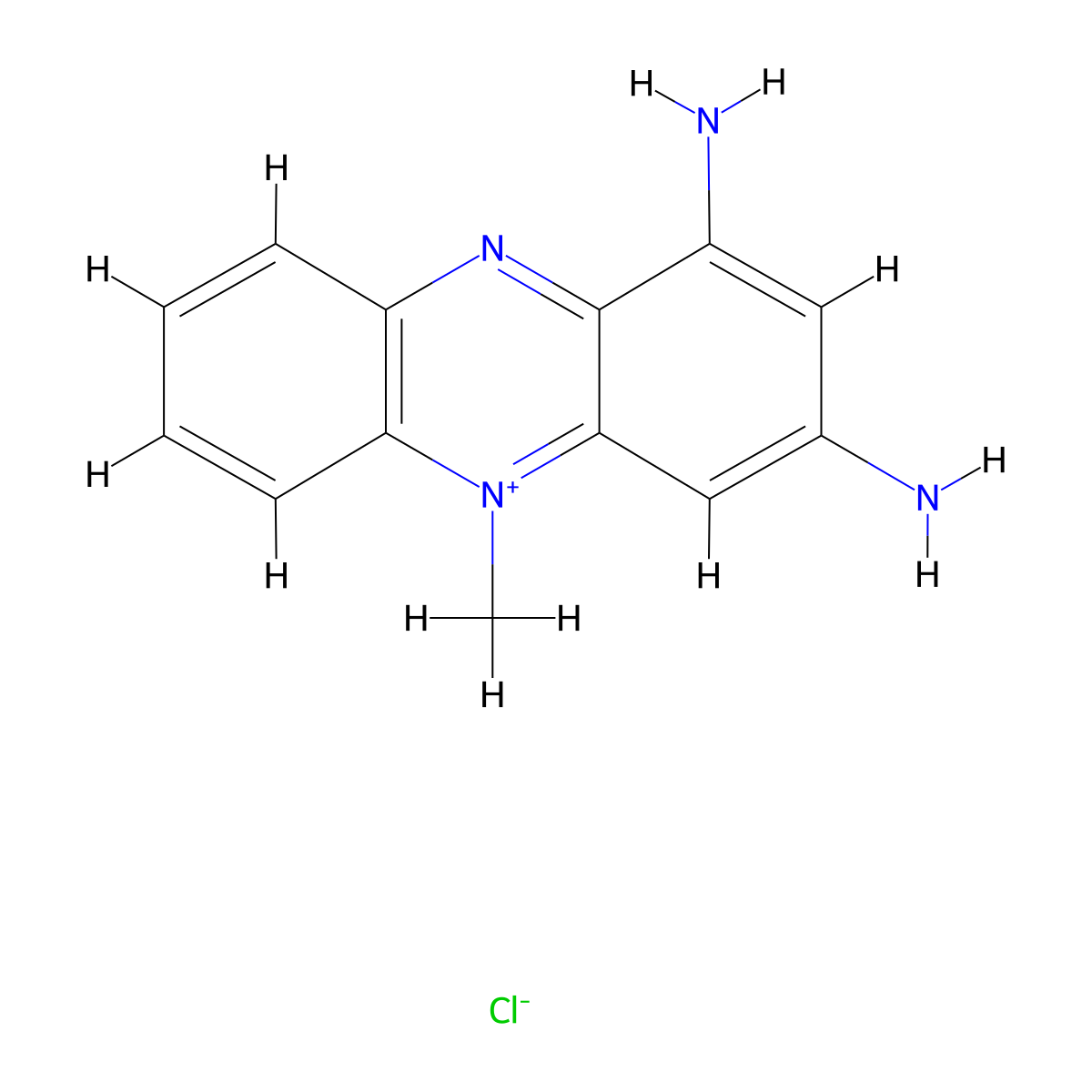 1,3-Diamino-5-methylphenazinium chloride molecular structure, CAS 1084-43-1