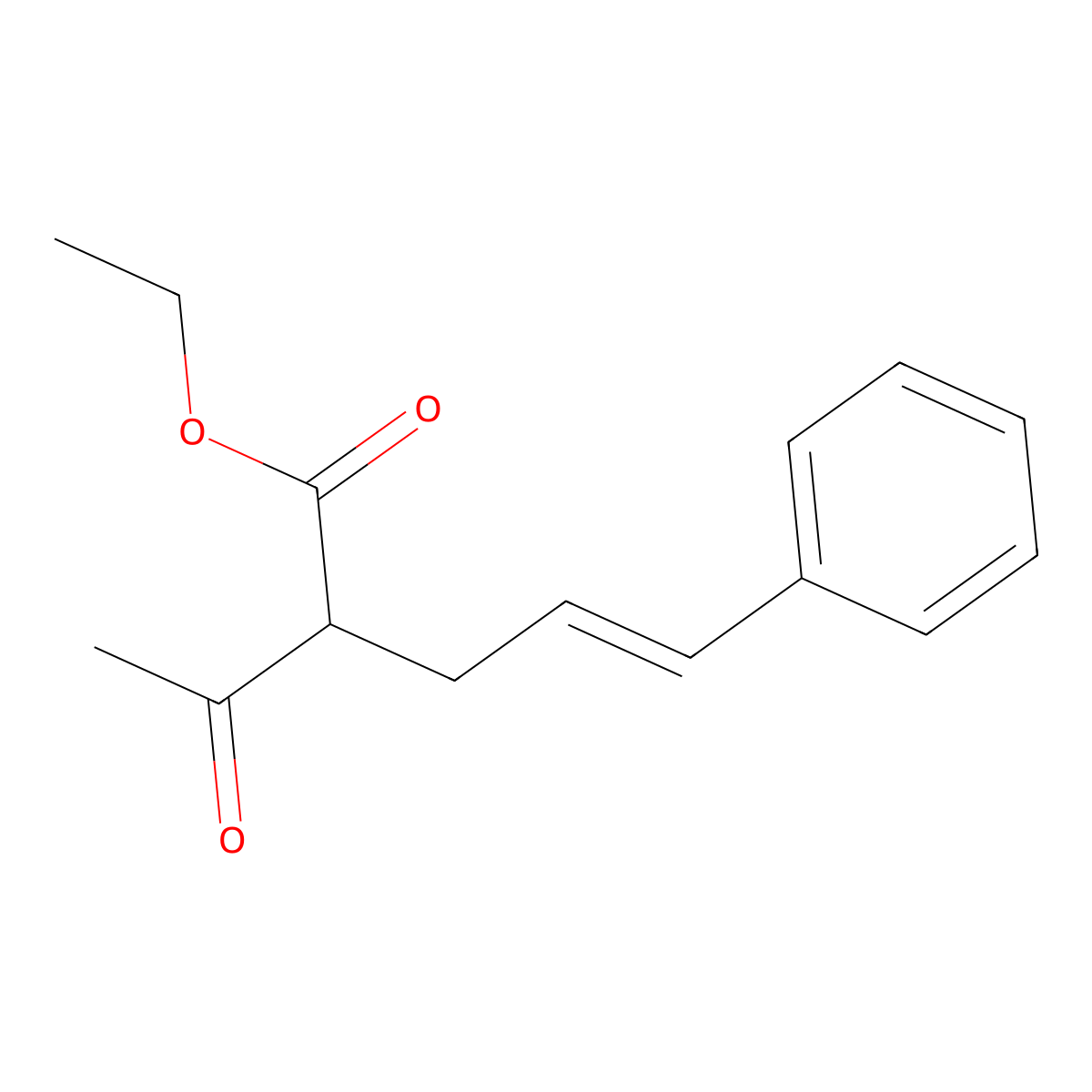 ethyl (E)-2-acetyl-5-phenyl-4-pentenoate molecular structure, CAS 108400-97-1