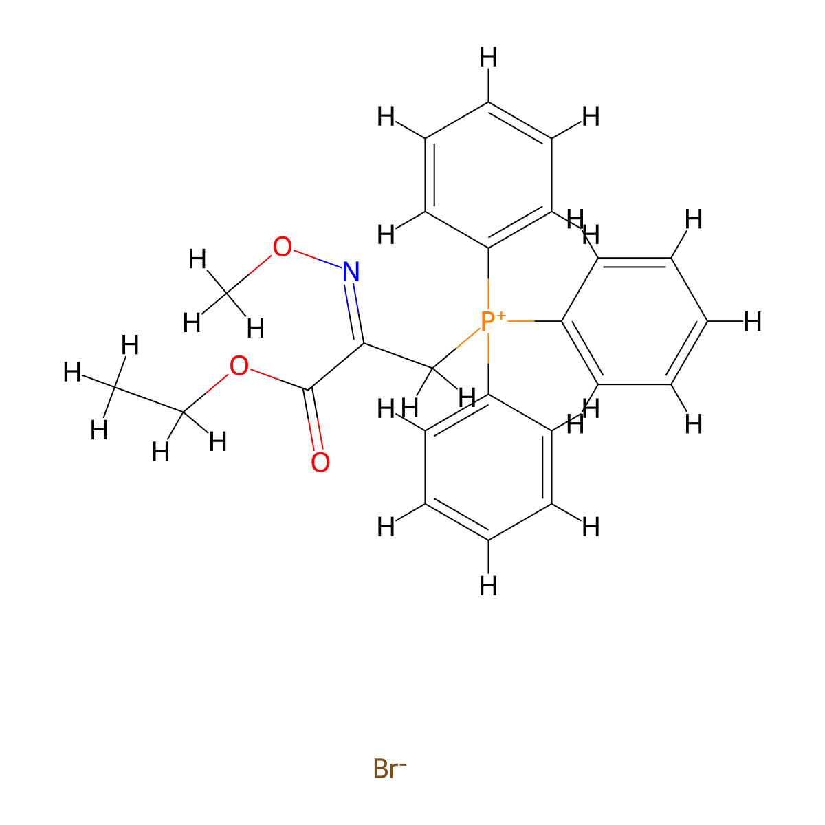[3-Ethoxy-2-(methoxyimino)-3-oxopropyl](triphenyl)phosphonium bromide molecular structure, CAS 108411-45-6