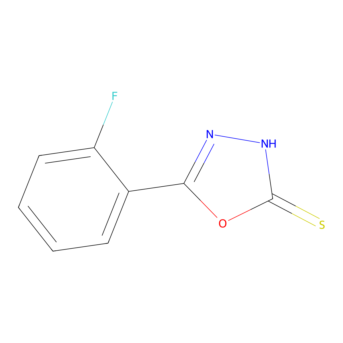 5-(2-Fluorophenyl)-1,3,4-oxadiazole-2(3H)-thione molecular structure, CAS 108413-51-0