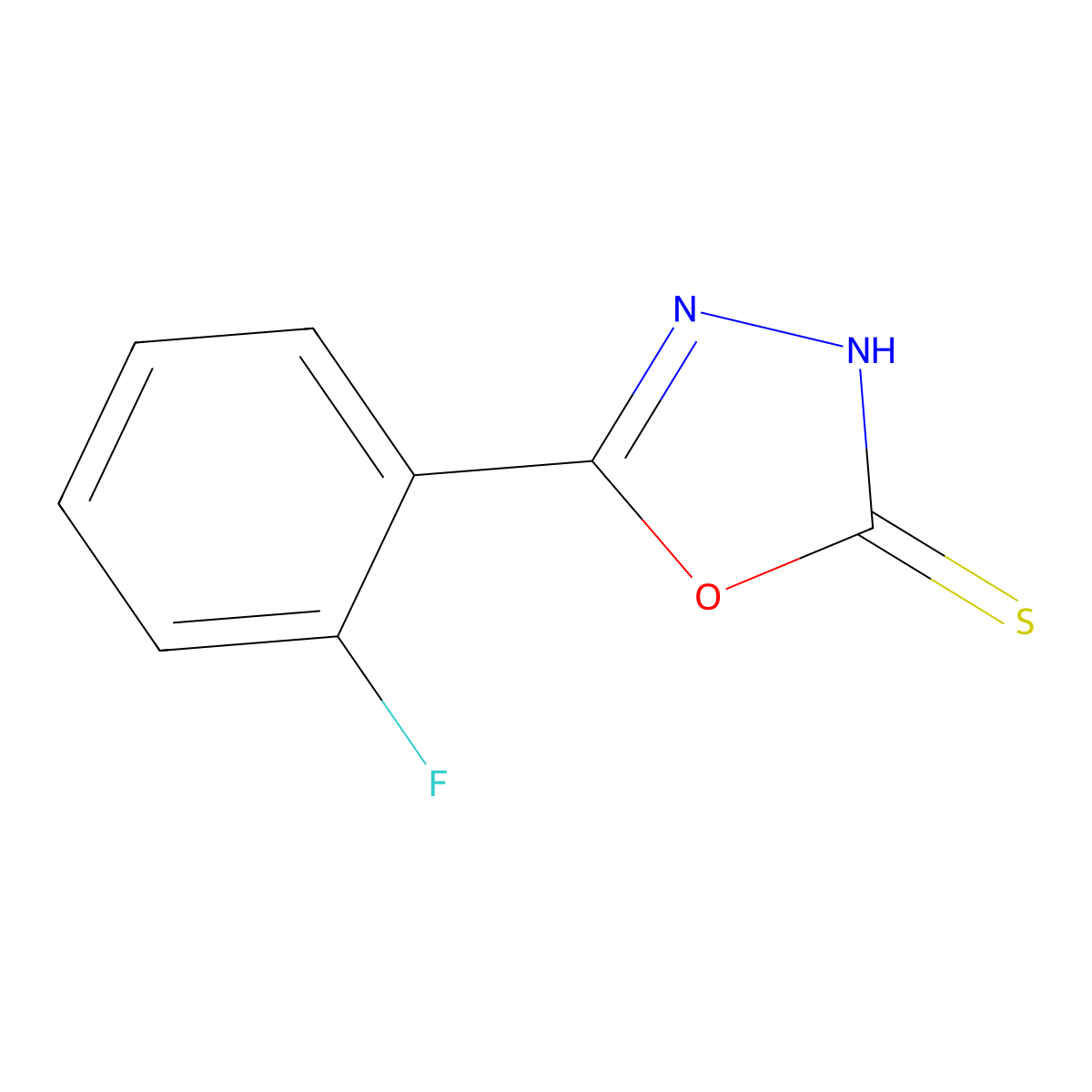 5-(2-Fluorophenyl)-1,3,4-oxadiazole-2(3H)-thione molecular structure, CAS 108413-51-0