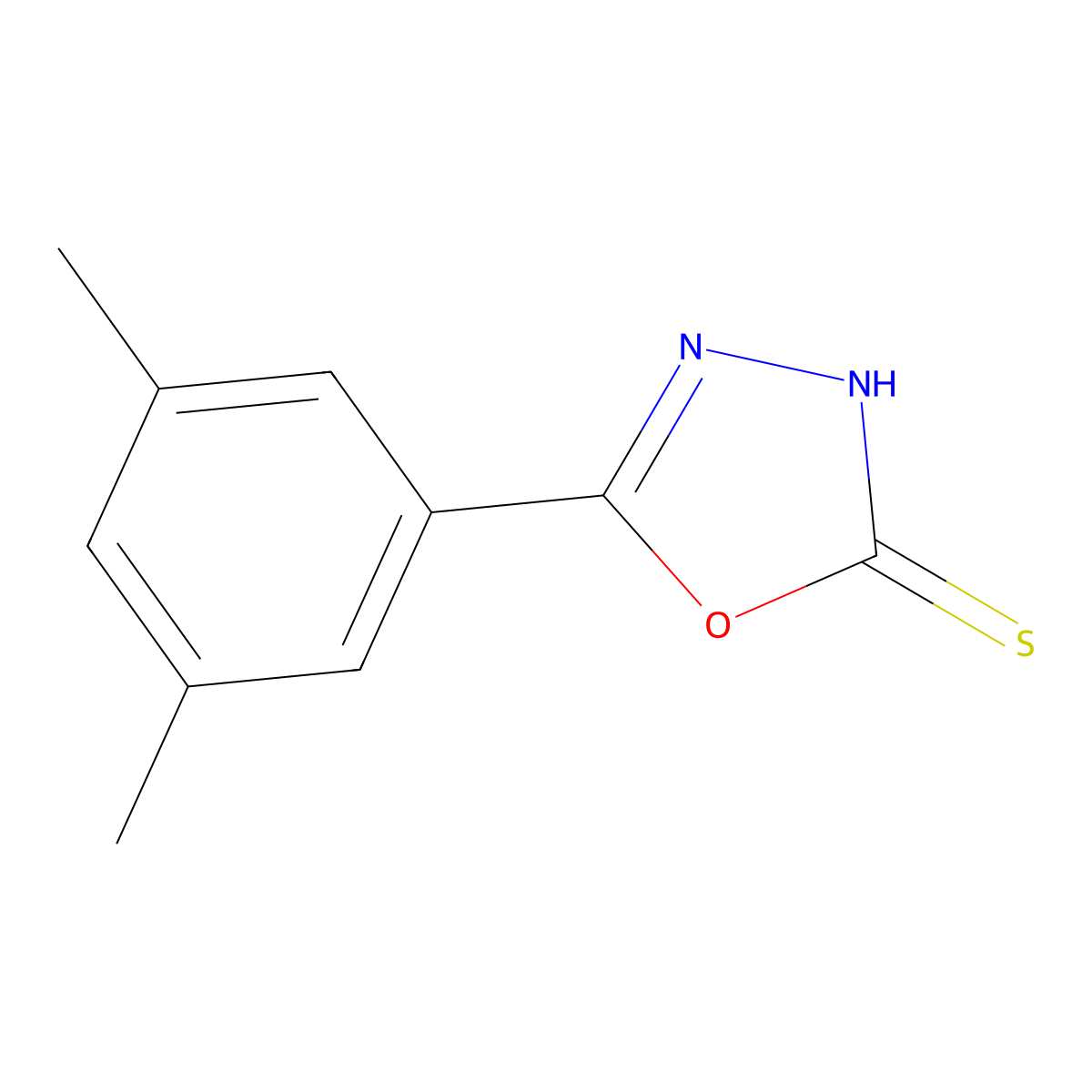 5-(3,5-Dimethylphenyl)-1,3,4-oxadiazole-2-thiol molecular structure, CAS 108413-54-3