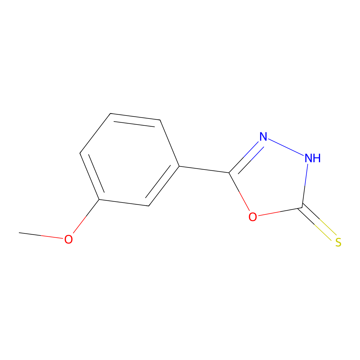 5-(3-Methoxyphenyl)-1,3,4-oxadiazole-2-thiol molecular structure, CAS 108413-55-4