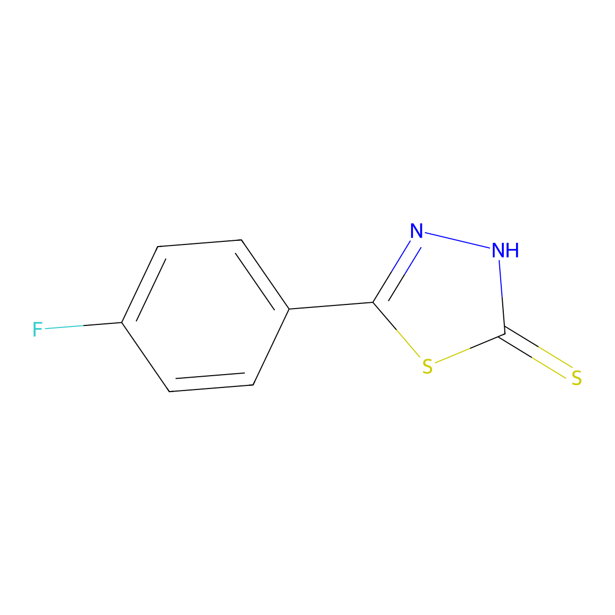 5-(4-Fluorophenyl)-1,3,4-thiadiazole-2-thiol molecular structure, CAS 108413-72-5