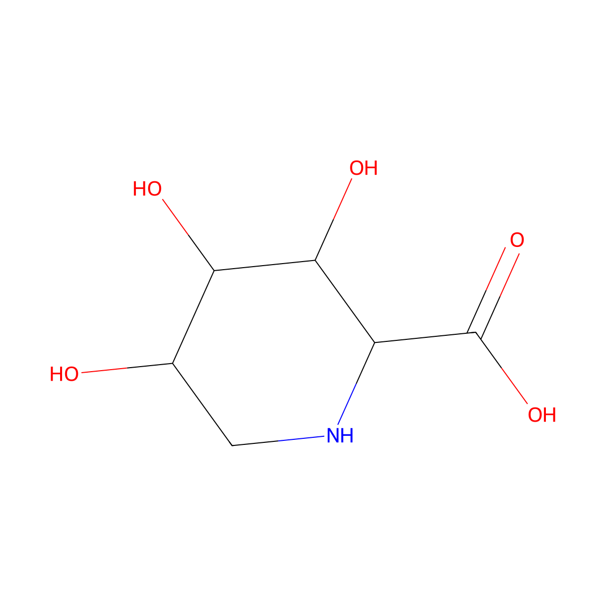 (2r,3r,4r,5s)-3,4,5-Trihydroxypiperidine-2-Carboxylic Acid molecular structure, CAS 108428-44-0