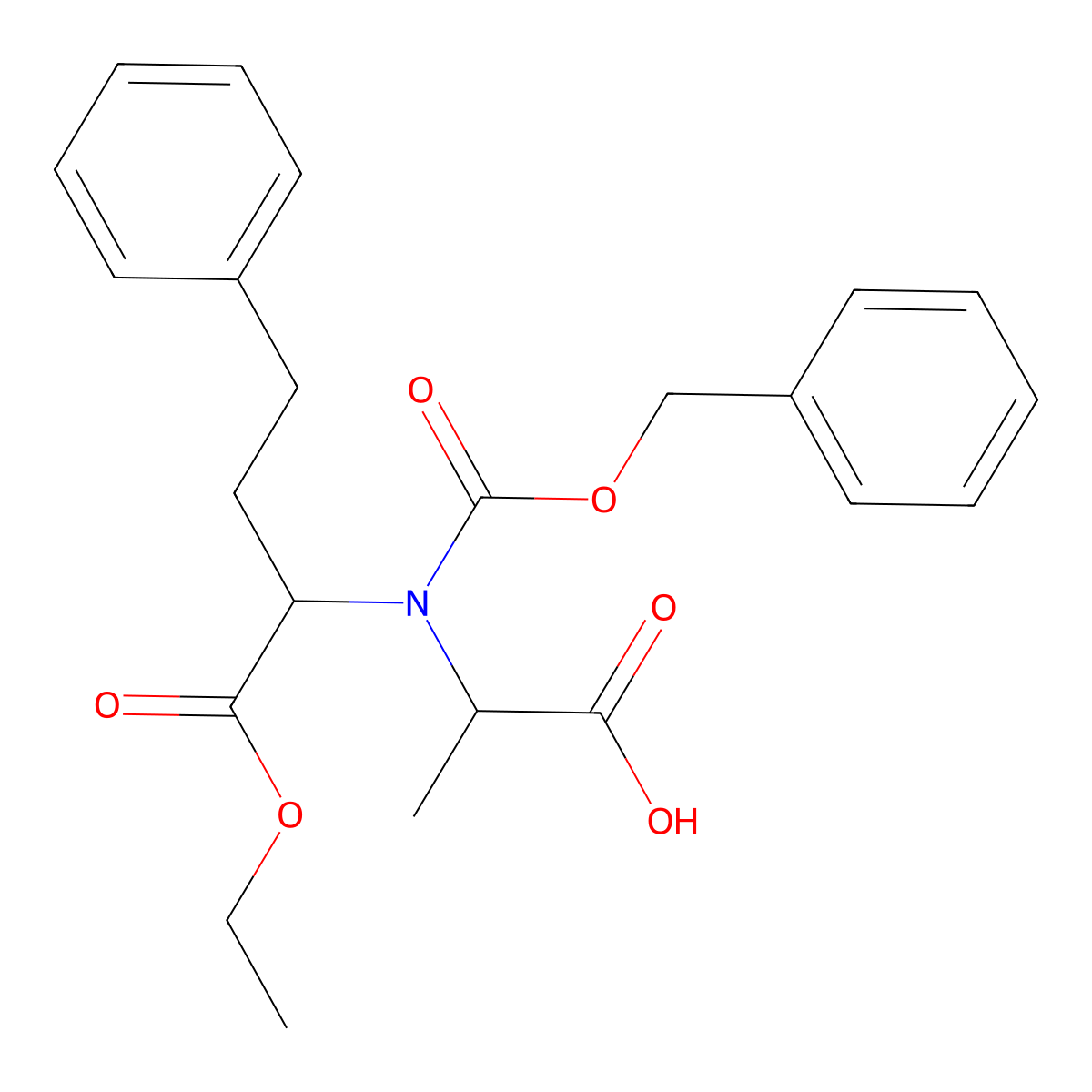 (2S)-2-{[(benzyloxy)carbonyl][(2S)-1-ethoxy-1-oxo-4-phenylbutan-2-yl]amino}propanoic acid molecular structure, CAS 108430-58-6