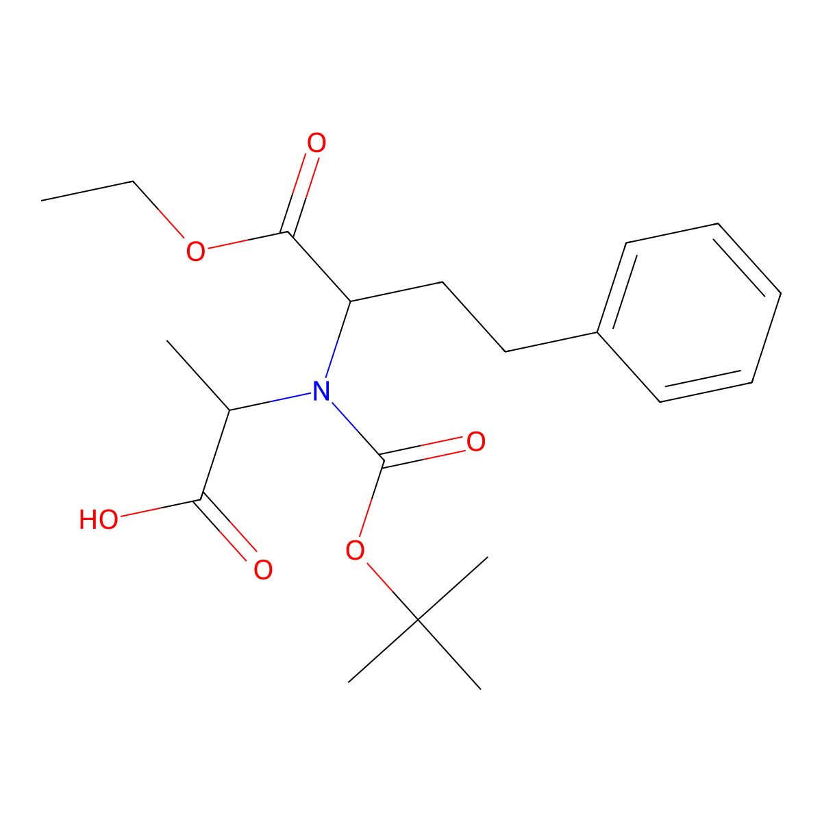(2S)-2-{[(tert-butoxy)carbonyl][(2S)-1-ethoxy-1-oxo-4-phenylbutan-2-yl]amino}propanoic acid molecular structure, CAS 108430-65-5