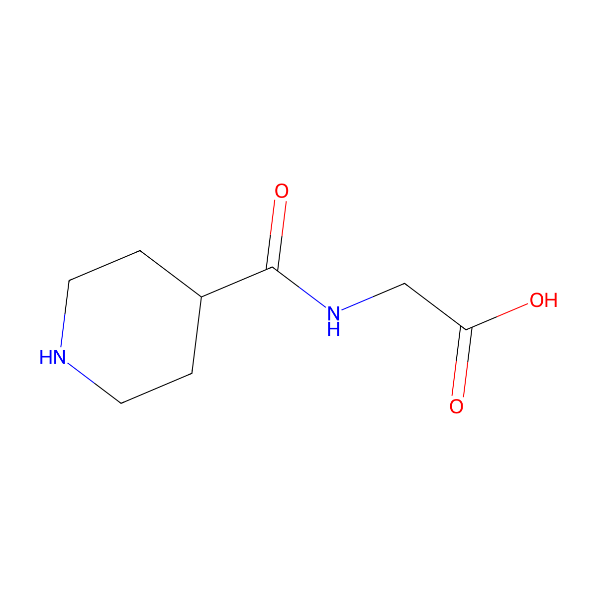 2-[(Piperidin-4-yl)formamido]acetic acid molecular structure, CAS 1084331-38-3