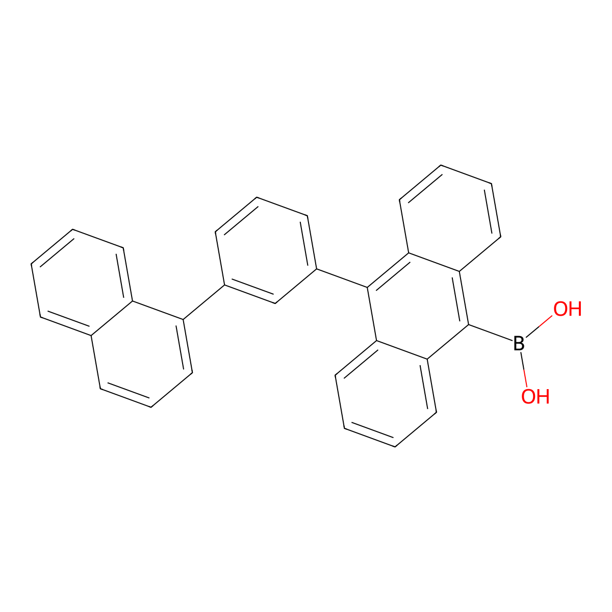 10-(3-(Naphthalen-1-YL)phenyl)anthracen-9-ylboronic acid molecular structure, CAS 1084334-60-0