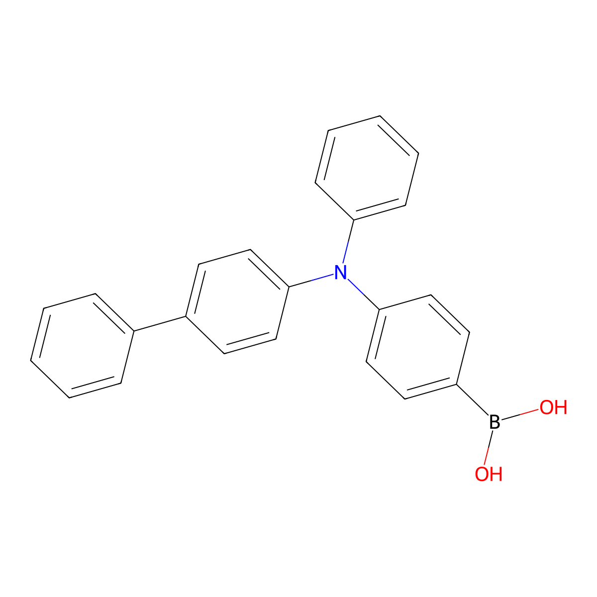 (4-([1,1'-Biphenyl]-4-yl(phenyl)amino)phenyl)boronic acid molecular structure, CAS 1084334-86-0