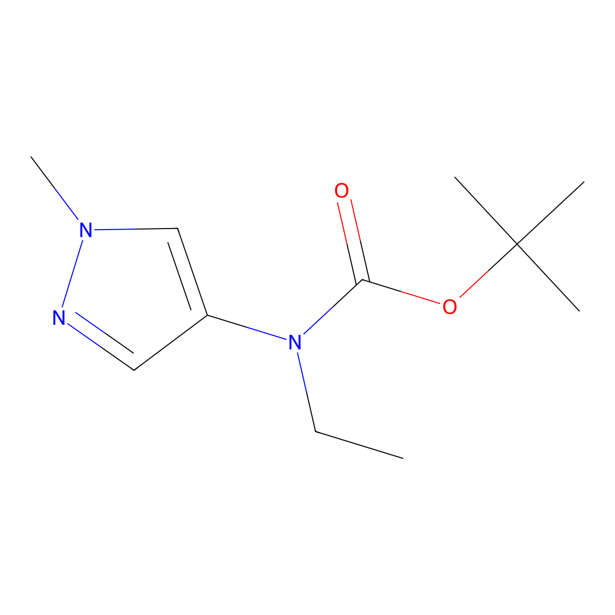 tert-Butyl N-ethyl-N-(1-methyl-1H-pyrazol-4-yl)carbamate molecular structure, CAS 1084341-54-7