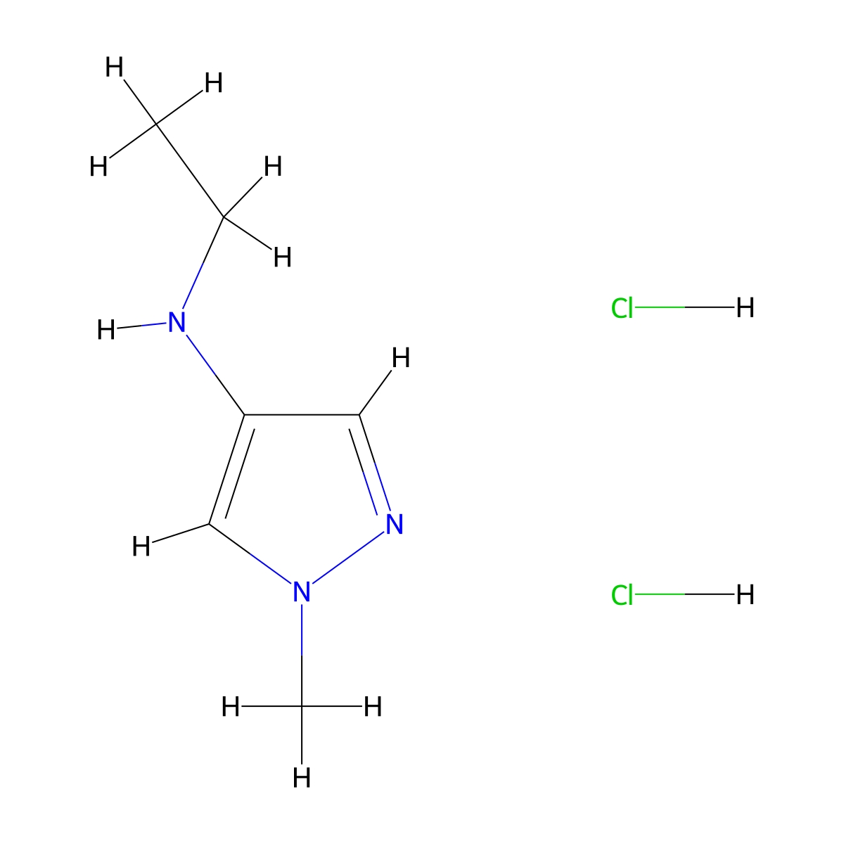 N-ethyl-1-methyl-1H-pyrazol-4-aminedihydrochloride molecular structure, CAS 1084341-55-8