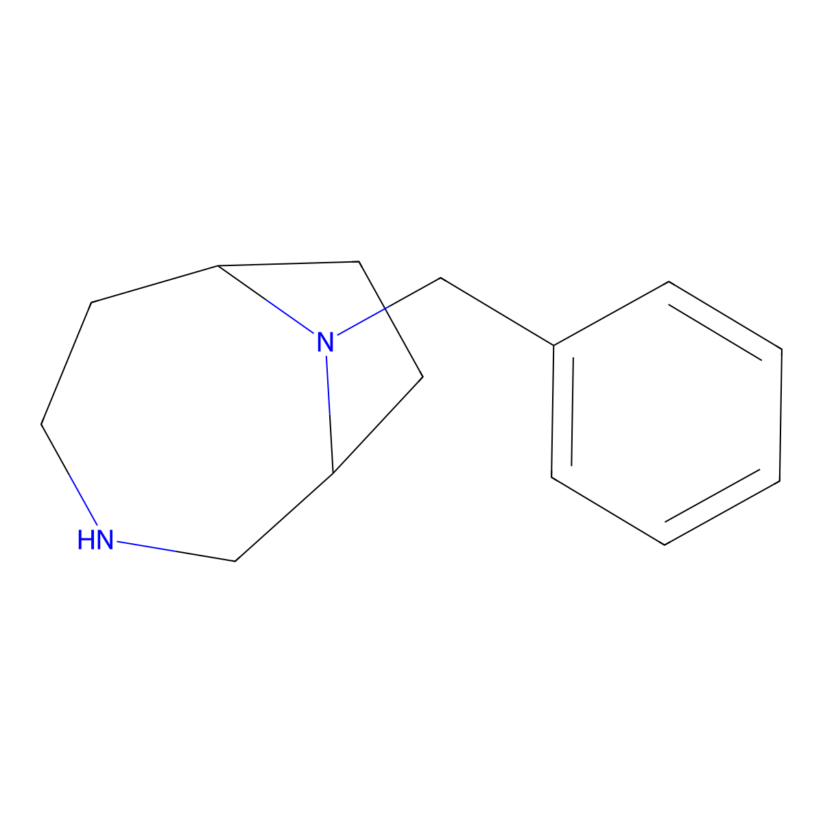 9-Benzyl-3,9-diazabicyclo(4.2.1)nonane molecular structure, CAS 108437-46-3