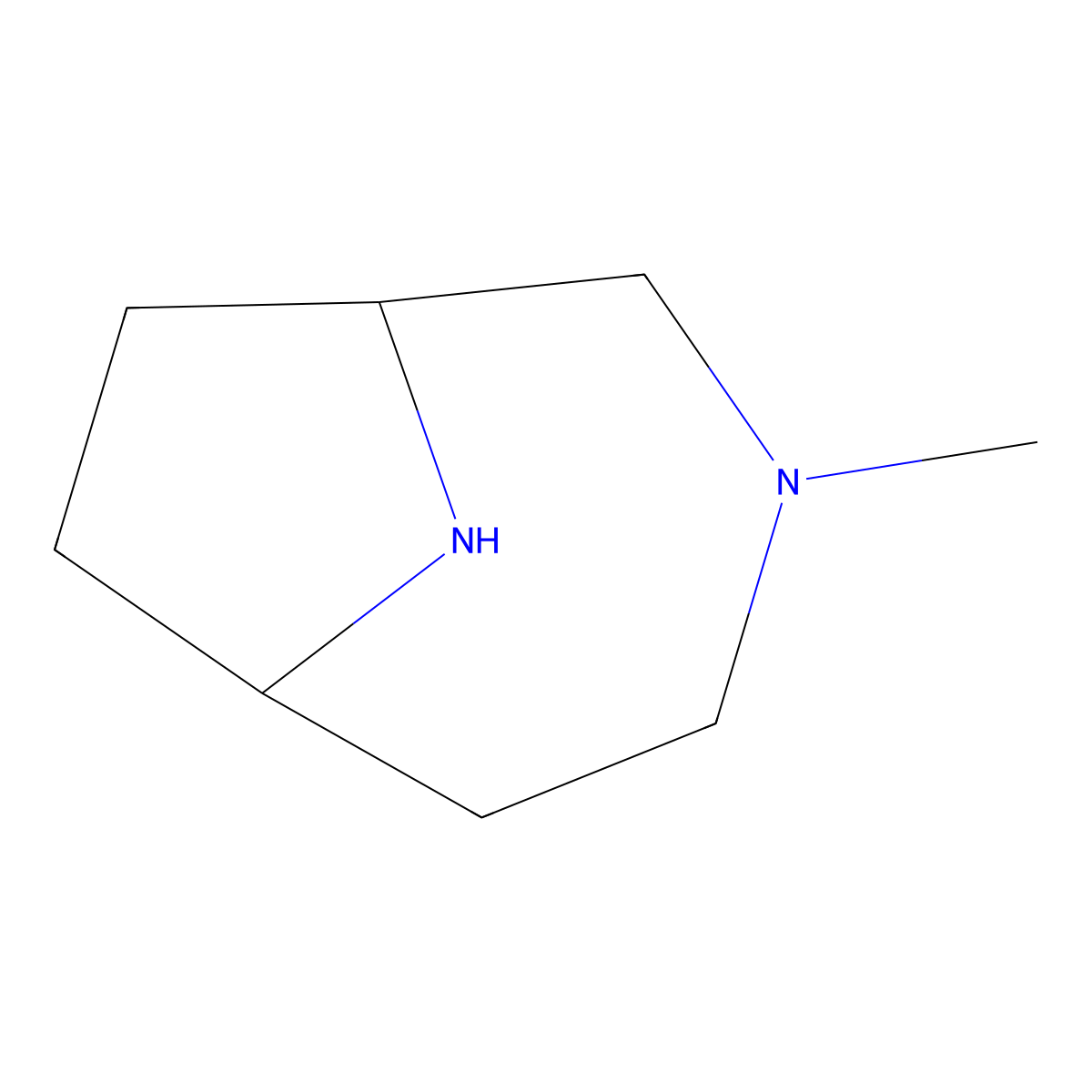3-Methyl-3,9-diazabicyclo[4.2.1]nonane molecular structure, CAS 108437-47-4