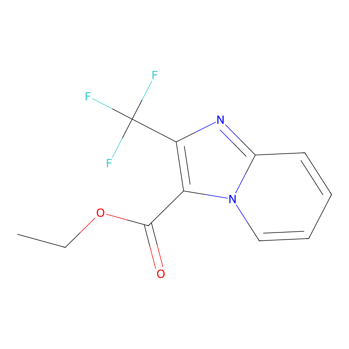 Ethyl 2-(trifluoromethyl)imidazo[1,2-a]pyridine-3-carboxylate molecular structure, CAS 108438-46-6
