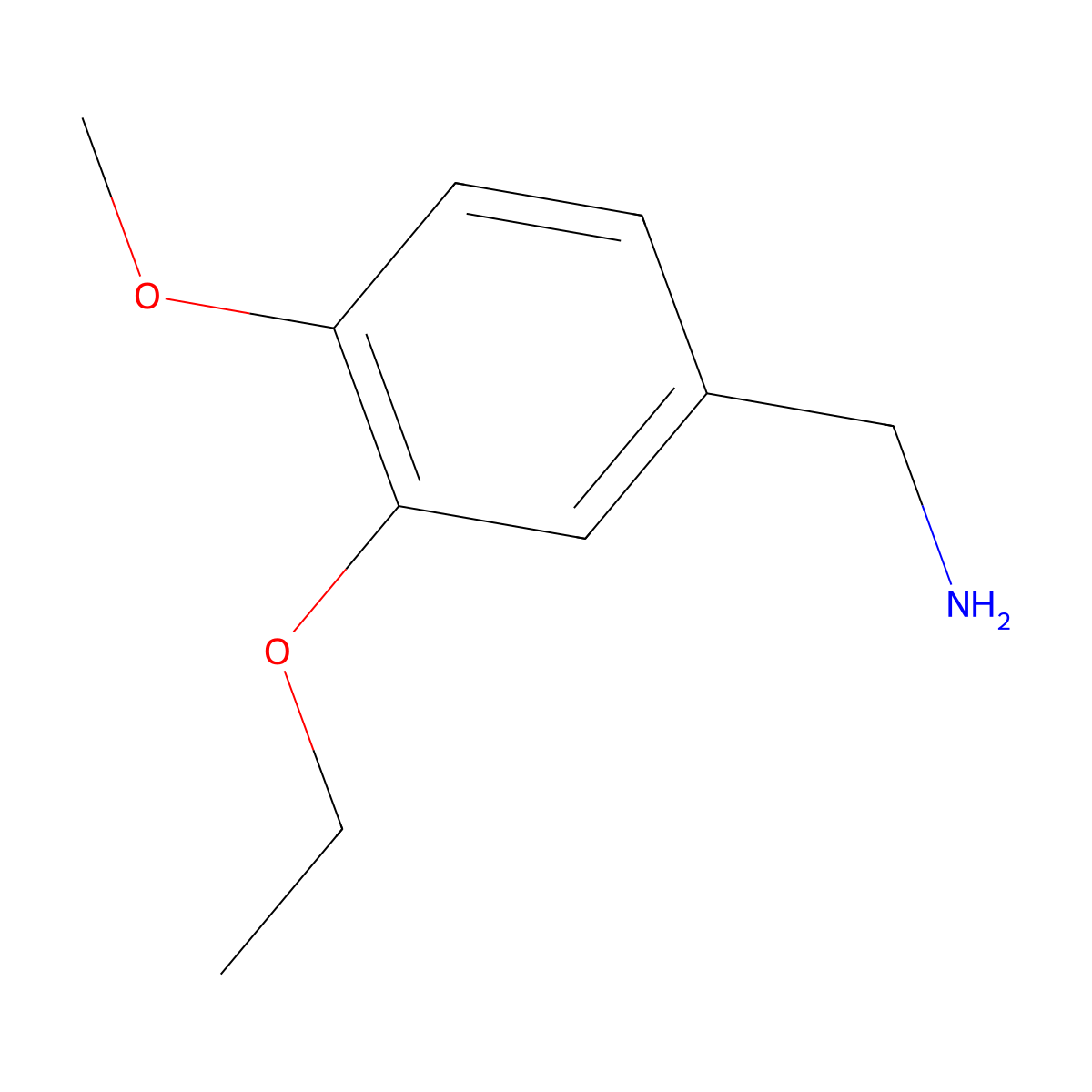 (3-Ethoxy-4-methoxyphenyl)methanamine molecular structure, CAS 108439-67-4