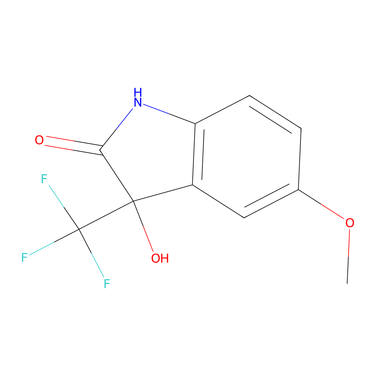 3-Hydroxy-5-methoxy-3-(trifluoromethyl)indolin-2-one molecular structure, CAS 108440-30-8