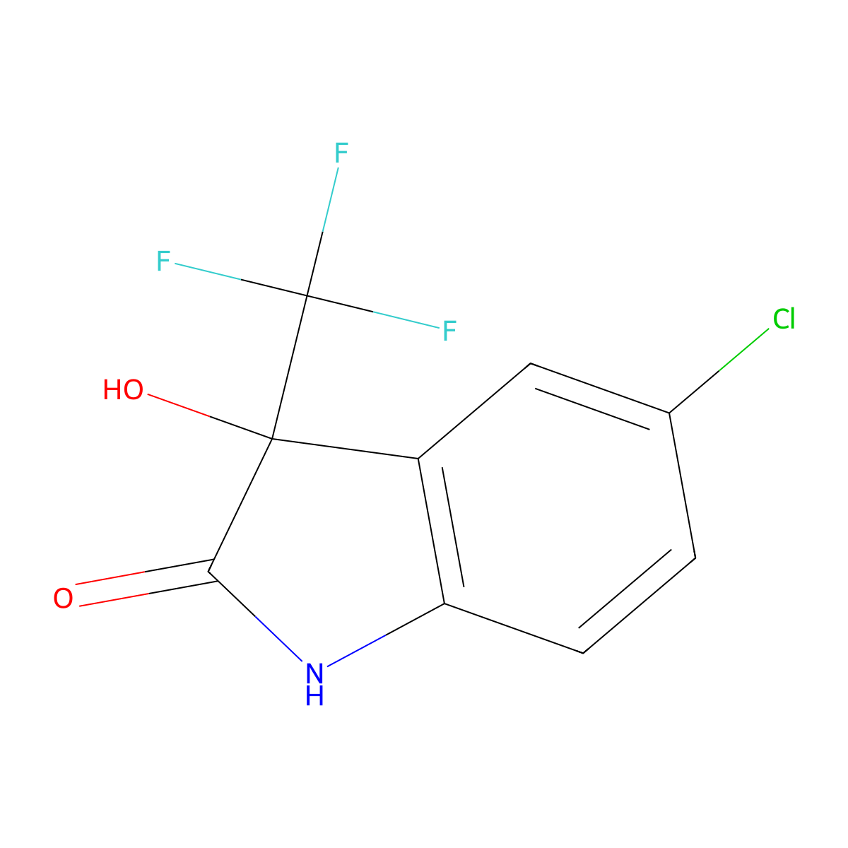 5-Chloro-3-hydroxy-3-(trifluoromethyl)indolin-2-one molecular structure, CAS 108440-33-1