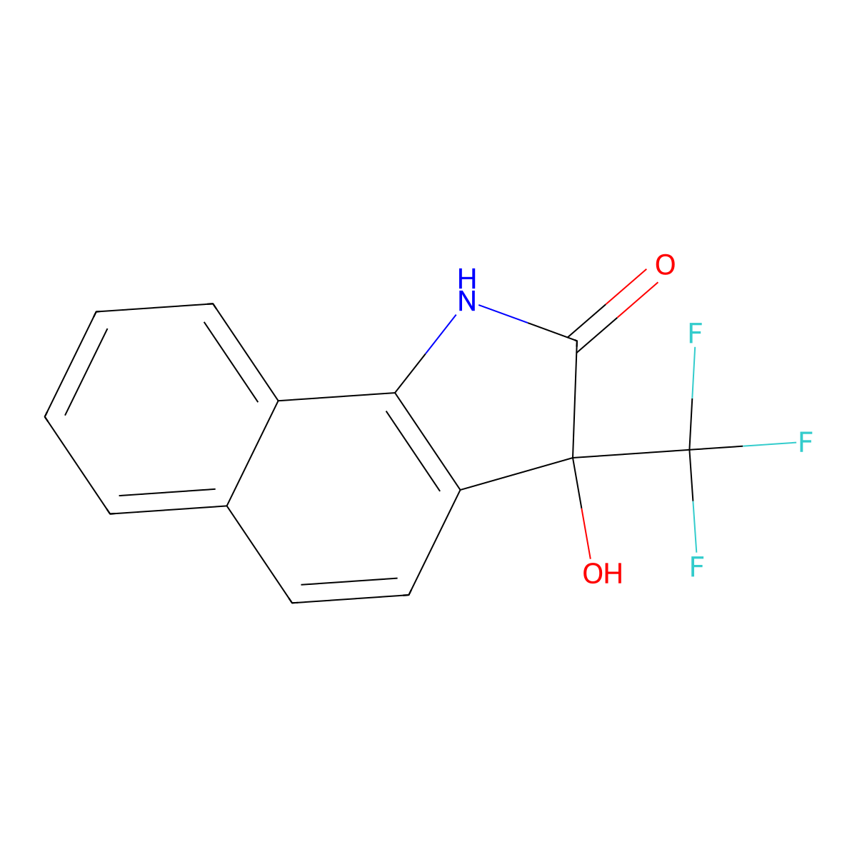 3-Hydroxy-3-(trifluoromethyl)-1H-benzo[g]indol-2(3H)-one molecular structure, CAS 108440-38-6