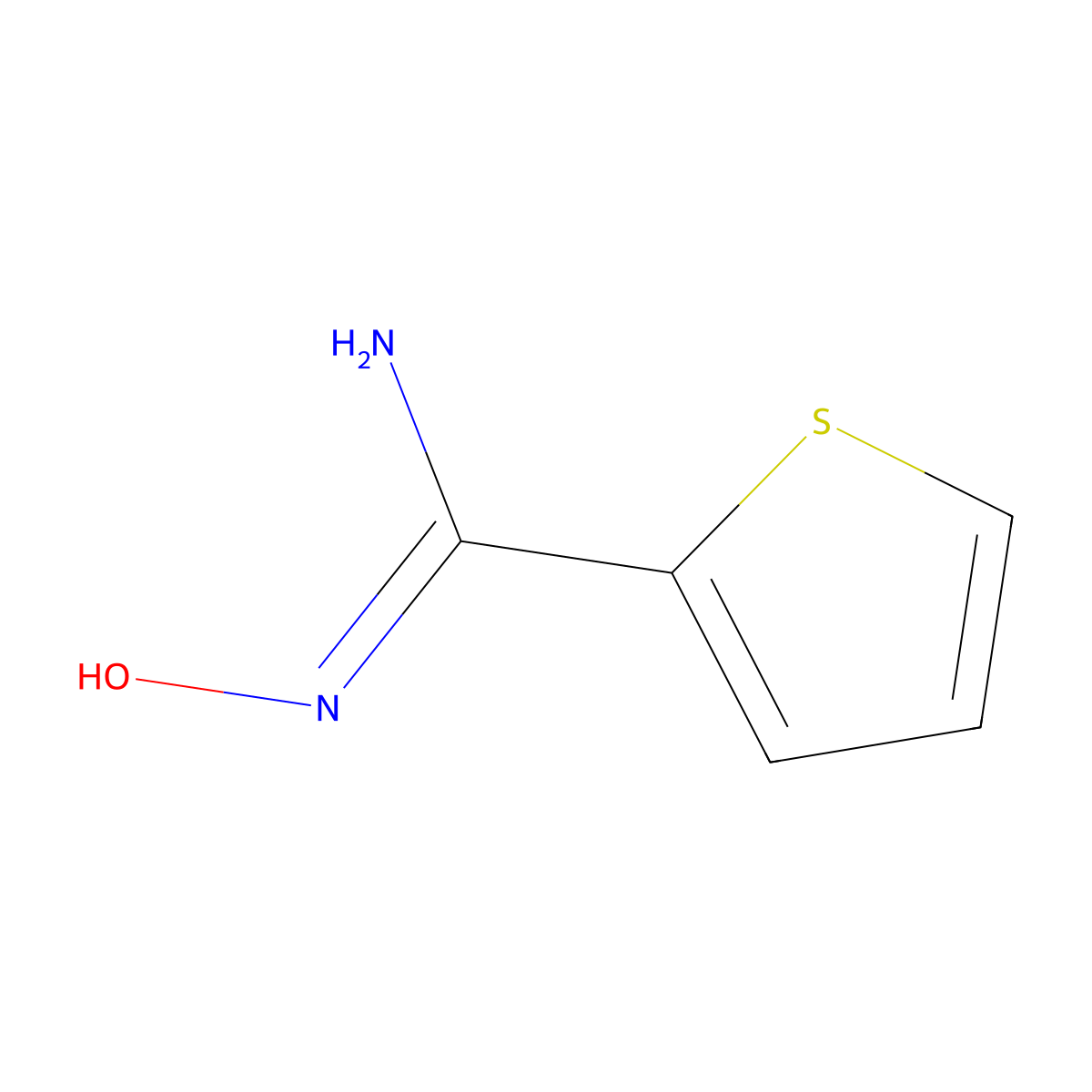 N'-Hydroxythiophene-2-carboximidamide molecular structure, CAS 108443-93-2