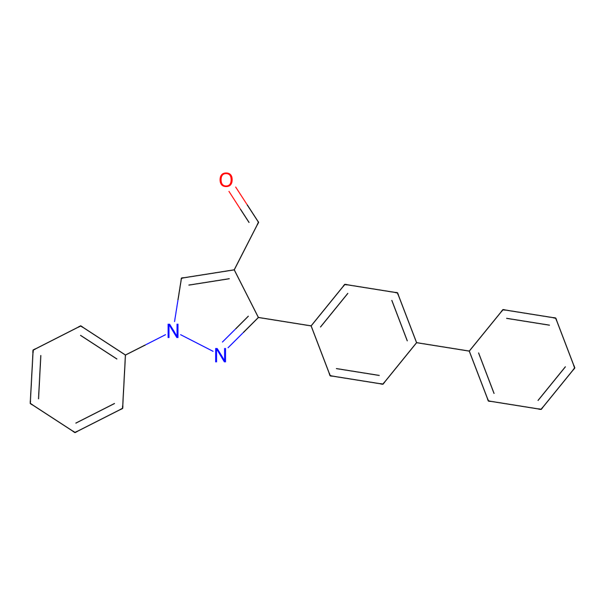 3-{[1,1'-biphenyl]-4-yl}-1-phenyl-1H-pyrazole-4-carbaldehyde molecular structure, CAS 108446-64-6