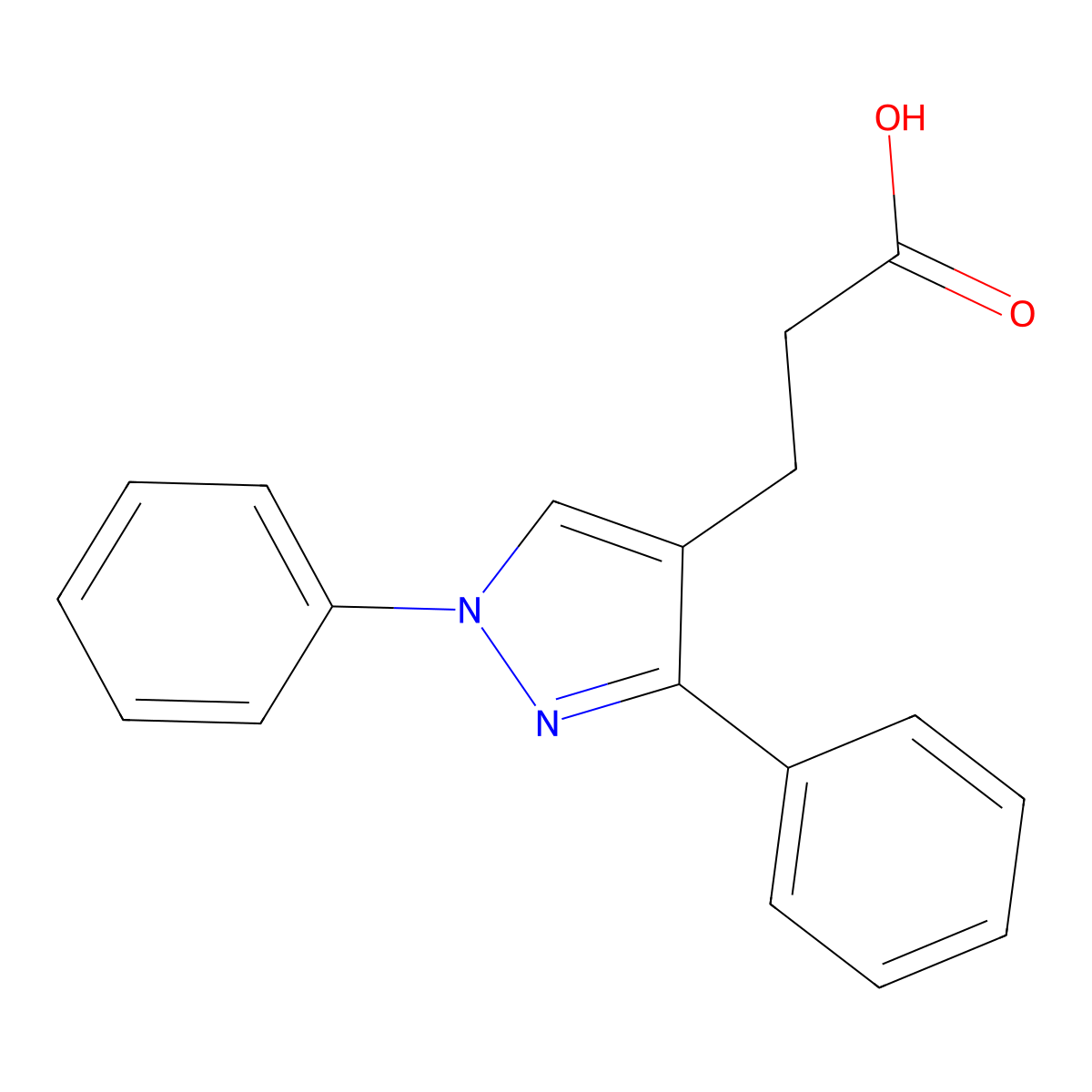 1,3-Diphenylpyrazole-4-propionic acid molecular structure, CAS 108446-77-1
