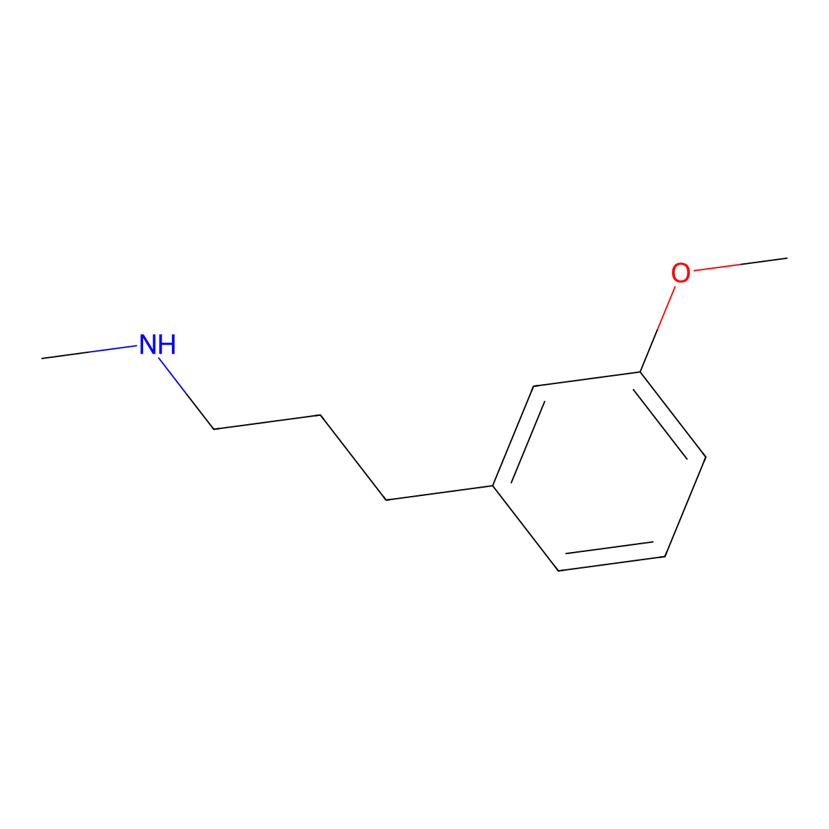 3-Methoxy-N-methyl-benzenepropanamine molecular structure, CAS 108447-67-2