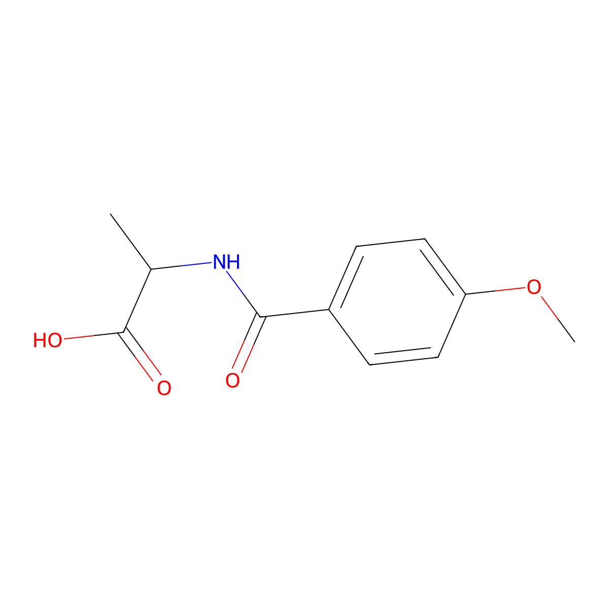 2-(4-Methoxybenzamido)propanoic acid molecular structure, CAS 108462-96-0