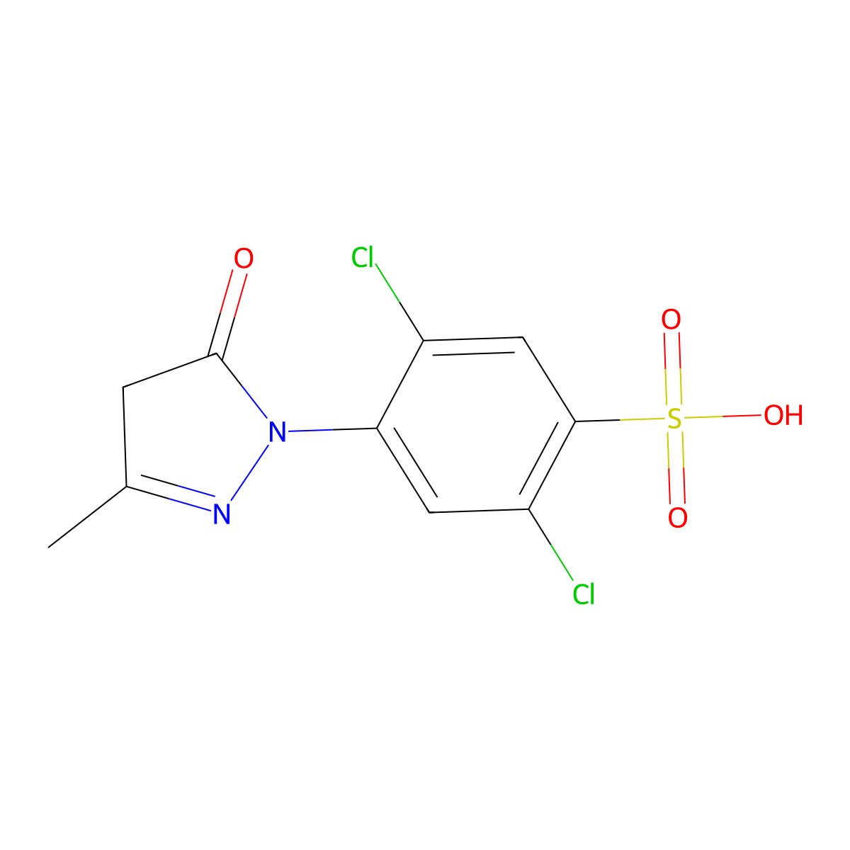 1-(2,5-Dichloro-4-sulfophenyl)-3-methyl-5-pyrazolone molecular structure, CAS 108469-42-7